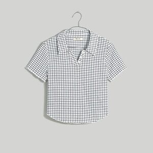 Madewell Crinkle Polo Crop Tee Small